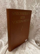 1930 Sprecherziehung, Rede, Vortragskunst. Hr...