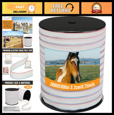 Electric Fence Tape 3/4" x 2000ft - High Visibility Polytape for Livestock  Hor