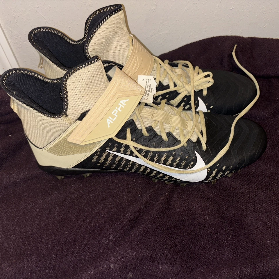 Nike Mens 17 Alpha Menace Pro 2 MID Football Cleats BV3945-102 White/Navy Blue - Image 3 of 4