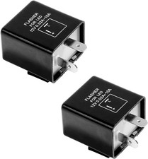 2 Pack 2-Pin Electronic Turn Signal Flasher Relay,12V Adjustable LED Turn Signal