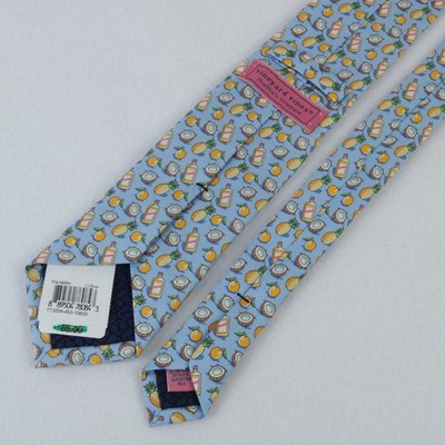 NWT VINEYARD VINES TROPICAL FRUIT PINEAPPLE ORANGE RUM 100% SILK NECKTIE