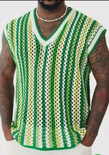 Men's Spring Summer Short Sleeve Shirt 2XL BIG Knit