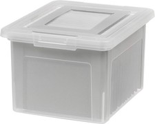 File Box Plastic File Boxes W/ Lids Document Organizer Letter/Legal File