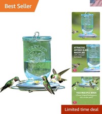 Mason Jar Vintage Style Glass Hummingbird Feeder 785-1SR - Humming Bird Feede...