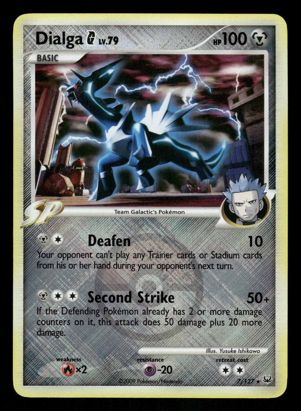 Pokemon Dialga G Holo Rare Platinum 7/127 LP Reverse Holo