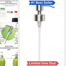 Soap Dispenser Pump Head Replacement 28mm Stainless Steel Brushed Finish Bottle