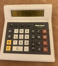 Radio Shack EC-2002 Yellow LCD Calculator RARE White Model Large Button vintage