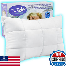 Nuzzle Cooling Adjustable Pillow For Side Sleepers Luxury Standard Size Bed