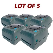 LOT OF 5 Zebra GX430T Thermal Transfer Label Printer 300 dpi USB No AC Adapter