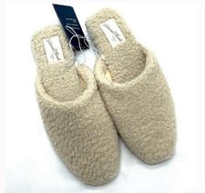 Universal Thread Cream Margot Women's Slip-On Slippers 11 Faux Fur Memory Foam