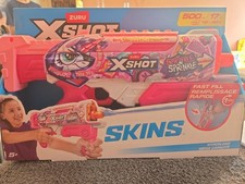 X-Shot Fast-Fill Skins Pink Hyperload 2 Pack by ZURU, Watergun,