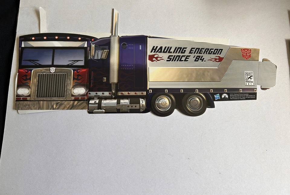 RARO 2011 SDCC TRANSFORMERS OPTIMUS PRIME ENERGON CABINA PANTALLAS PROMOCIONALES X 2 Foto 2 de 4