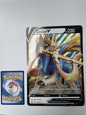 XXL Jumbo Zacian V 138/202 LP 2019 Pokemon 1st Sword & Shield Collection Box