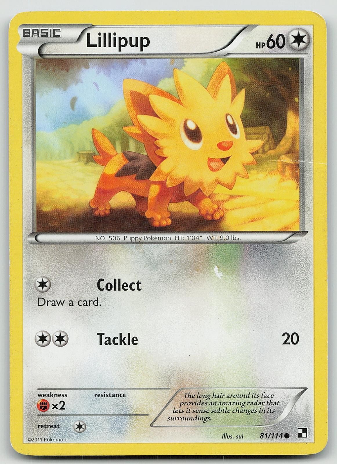 Pokemon Lillipup 81/114 Black & White Common LP