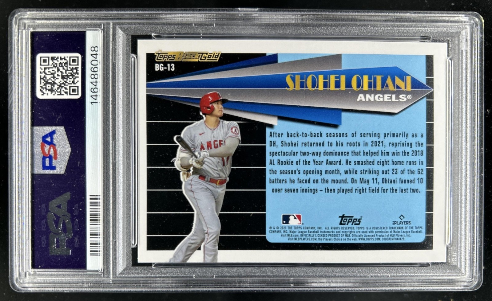 2021 Topps Update Shohei Ohtani Black Gold #BG-13 Angels PSA 10 GEM MINT view 2