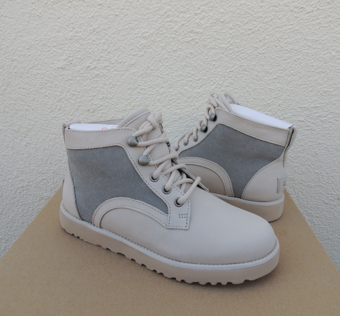 UGG Bethany Canvas Ceramic Nubuck Leather Sheepwool Boots Size US 9 EUR 40 New