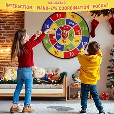 29-Inch Dartboard Set with 12 Colorful Sticky Darts