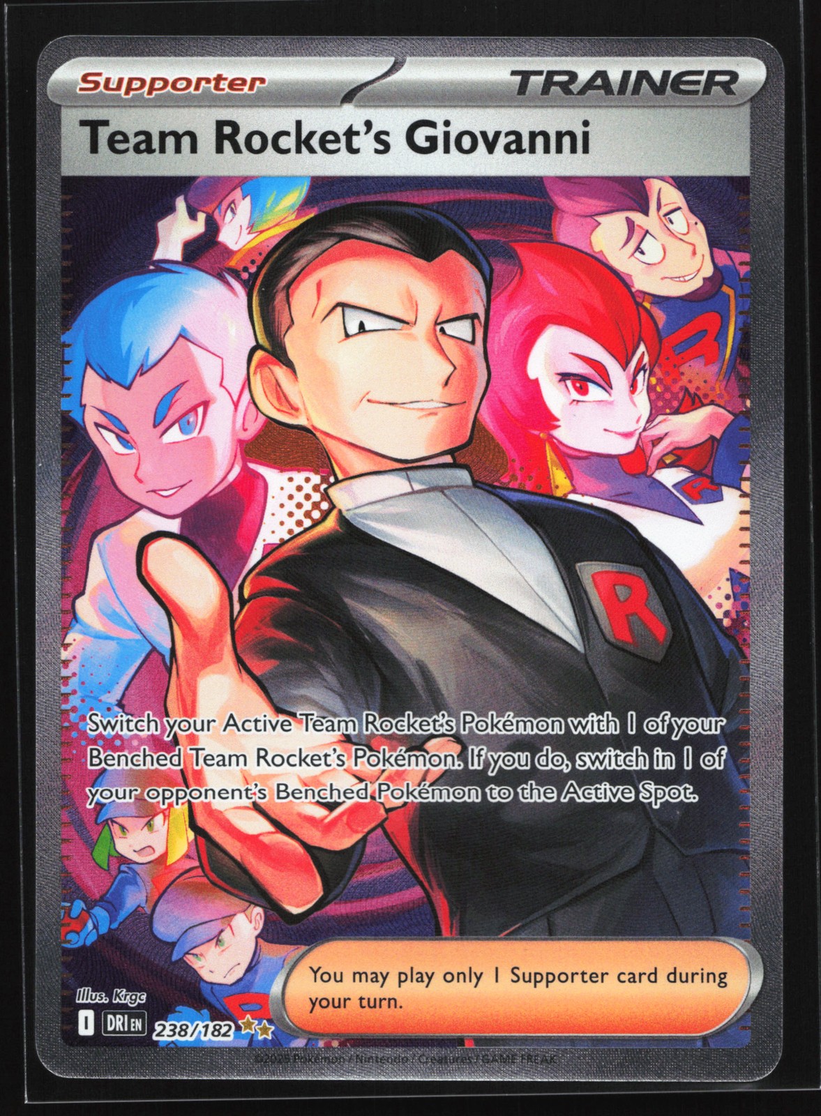 Team Rocket's Giovanni 238/182 Destined Rivals Special Illustration Rare Pokemon