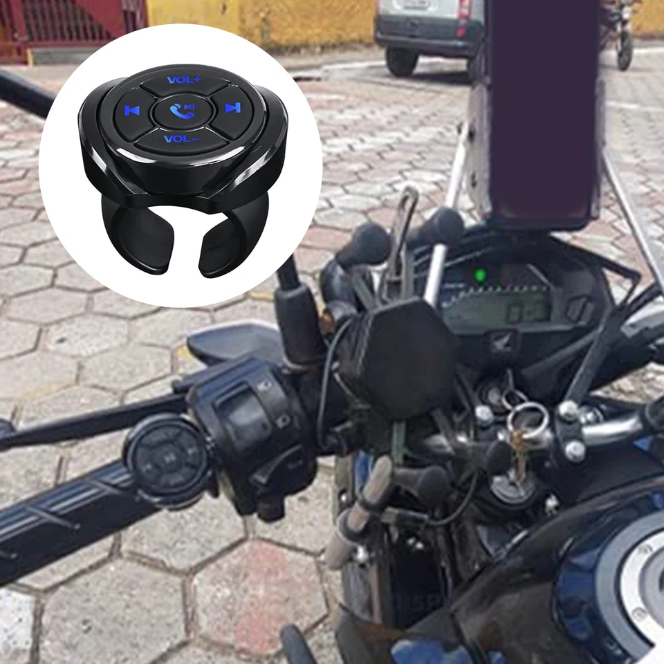 Bluetooth Wireless Media Button Auto Lenkradfernbedienung für Motorrad - Bild 3 von 4