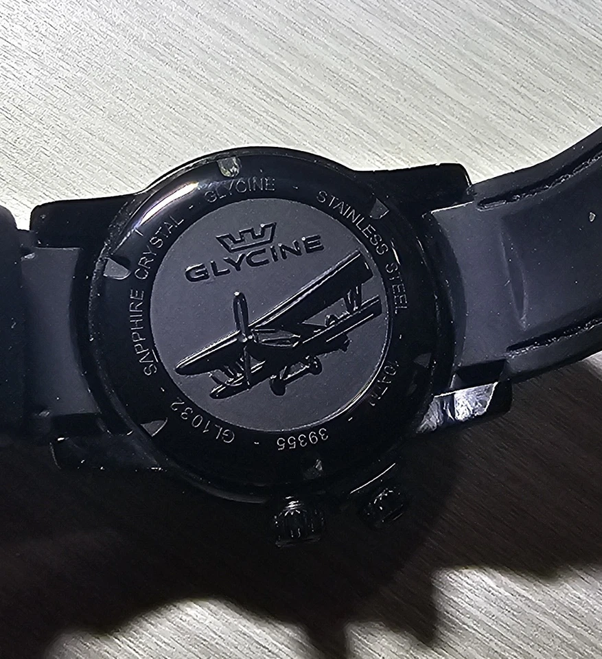 Glycine Airman Worldtimer Men's 42mm SWISS MADE Quartz Black Green GL1032 - image 2 of 4