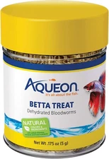 Aqueon Betta Treat Dehydrated Bloodworms Naturally Attracts Betta Fish 5-Grams