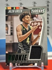 Jalen Green 2021-22 Chronicles Threads Rookie Memorabilia RC JERSEY Green Foil