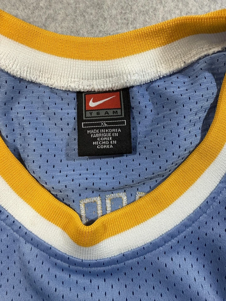 Denver Nuggets Jersey XL Blue Yellow NBA Basketball Carmelo Anthony 15 Nike - Image 3 of 4