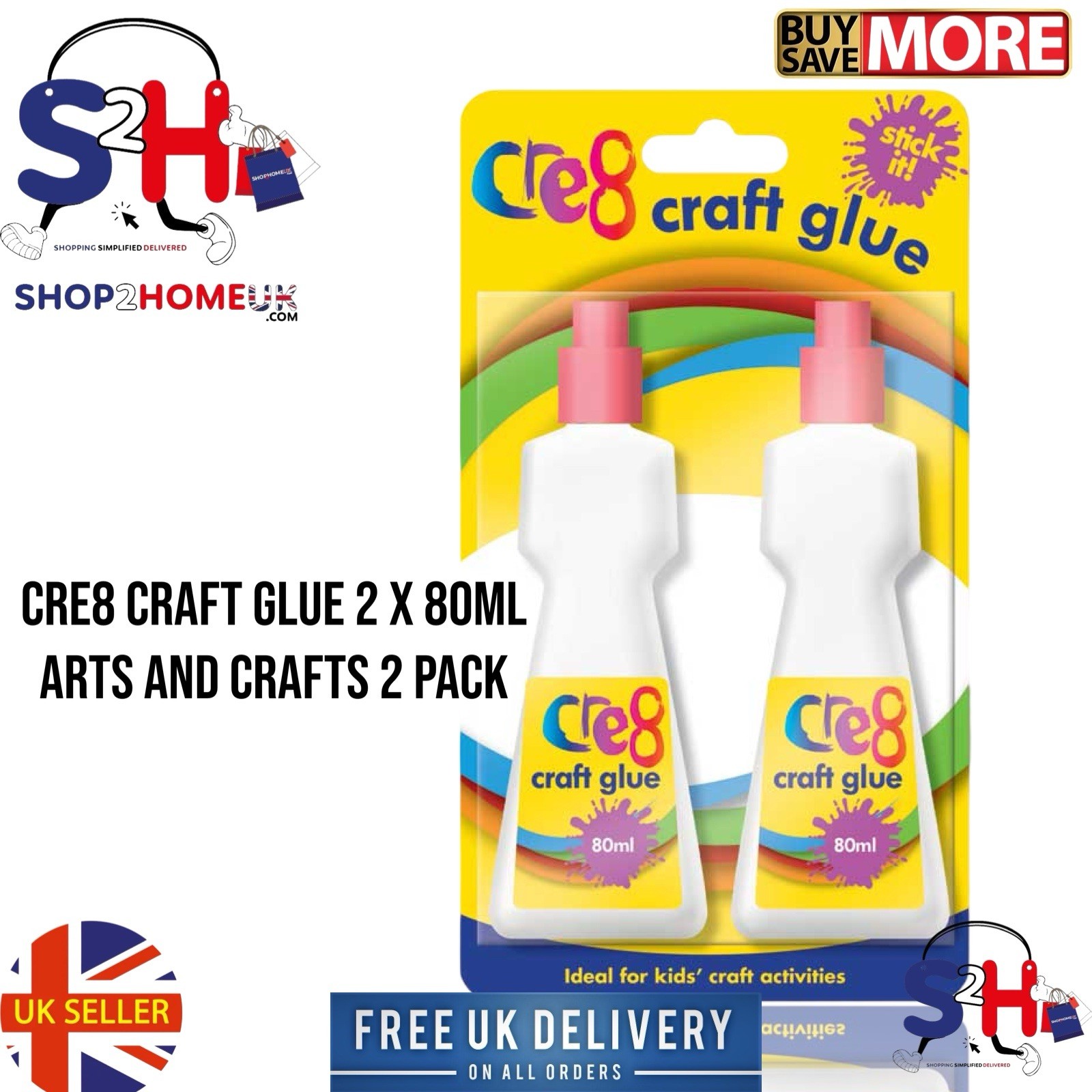 Cre8® Clear Craft Glue 80ml (2pk)
