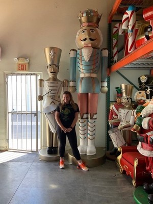 Giant 12ft Pastel Nutcracker Over Sized Statue Christmas Holiday Display Prop