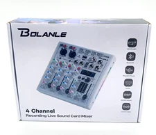 Bolanle 4 Channel Recording Live Sound Card Mixer With Bluetooth Function