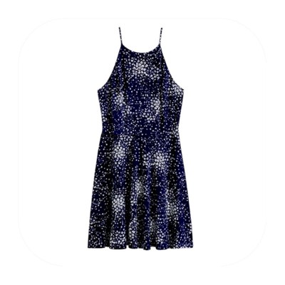 NWOT Fortune + Ivy M navy/white floral swing dress  