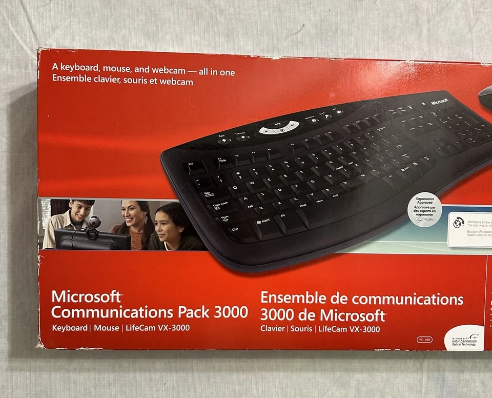 Microsoft Communication Pack 3000 Keyboard, Optical Mouse & LifeCam VX-3000 NEW - Image 2 of 4