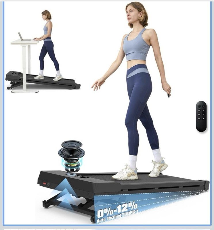 PACEROCKER Walking Pad Treadmill with 12% 9-Level Auto Incline, 450 Lbs Capacity