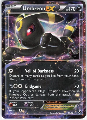 Pokemon Umbreon EX 55/124 Holo EX Rare Fates Collide Pokemon Lightly Played