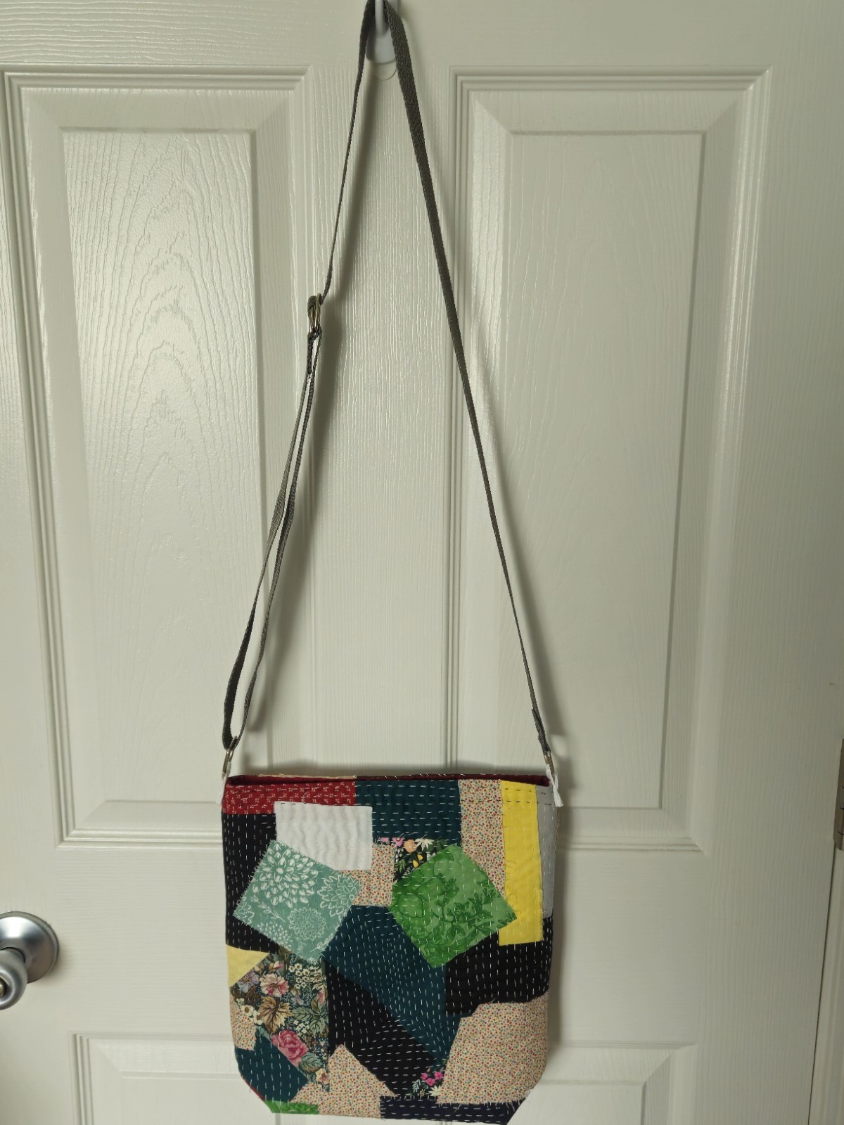 Hand Stitched Boro Inspired Patchwork Crossbody B… - image 1