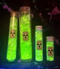 Crushed Glowing Uranium/Vaseline/Jadeite Vintage Depression Glass Shard Vials