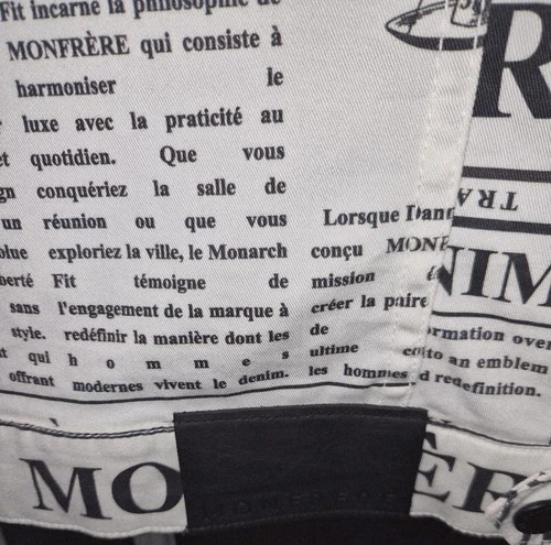 Men's Monfrère Dean Daily Newspaper Print Trucker Jacket Size Small image 4