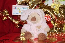 TY BABY.TY PJ BEAR PLUFFIES-NOT REMOVABLE PINK OUTFIT.5 ".2005.MWNMT.NICE GIFT