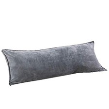 Warm Fleece Body Pillow Cover Only Long Pillowcase, 17.5 x 47 Inch, Light Gray