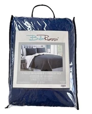 Bella Russo 3 Piece Reversible Coverlet Quilt Queen Size Set