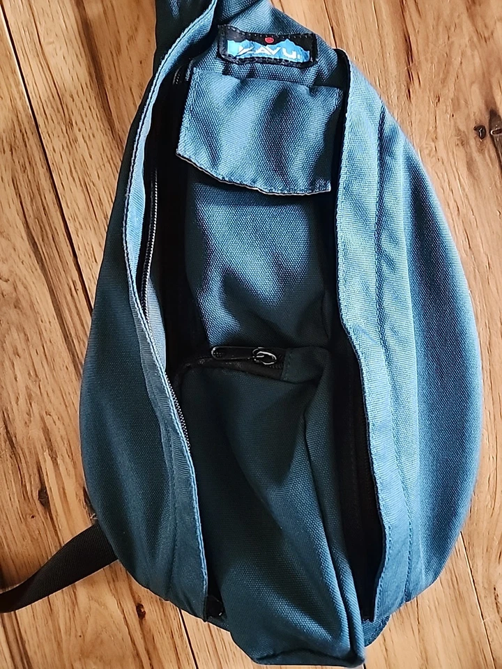KAVU Bolso Bandolera Cuerda Azul Lona Bandolera Mochila Bolso Viaje Caminata Caminar Correr Foto 3 de 4
