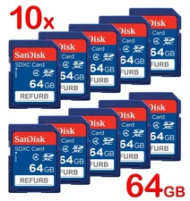 Lot 10x SanDisk 64GB SD SDXC Class 4 Flash Memory Camera Card 64 GB SDSDB-064G