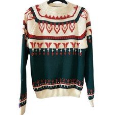 Vintage 70s Acryllic Patterned Sweater Adult Large