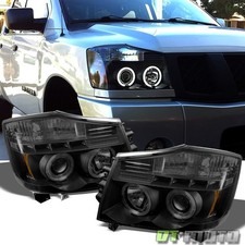 For Black Housing Smoke Len 04-2015 Titan 04-07 Armada Halo Projector Headlights For Black Housing Smoke Len 04-2015 Titan 04-07 Armada Halo Projector Headlights
