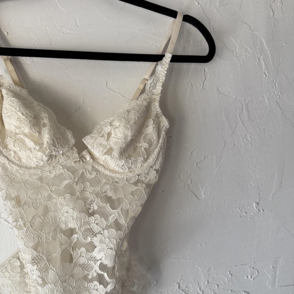 Vintage Victorias Secret Bodysuit Womens Medium Lace Sheer Teddy Lingerie 90s - Image 2 of 4