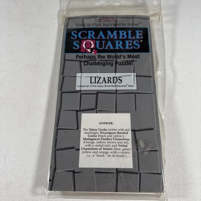 B Dazzle Scramble Squares Lizards  Puzzle 9 Piece 12 inch Square Vtg 2000