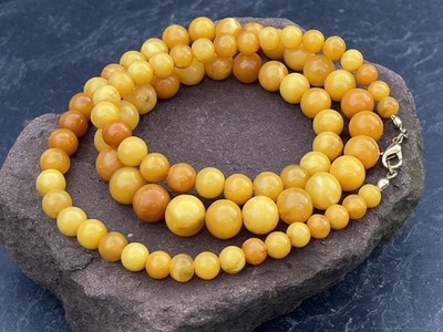 Butterscotch Bernsteinkette Kugelkette  26,5 g (S 6906)