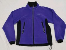 Vintage Cloudveil Fleece Jacket Purple Black Full Zip Adult Small Made In USA