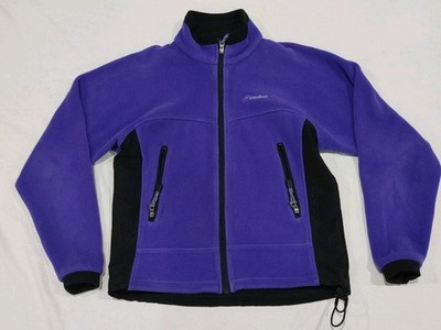Vintage Cloudveil Fleece Jacket Purple Black Full Zip Adult Small Made In USA 