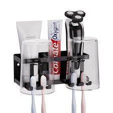 Toothbrush Holders for Bathroom, Toothbrush Holder Wall Mounted Large Capacit...